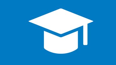 white doctoral hat on blue background