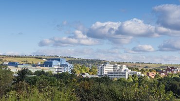 Blick auf den Campus aus der Ferne