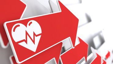 Icon von Herz mit EKG Linie auf roten Pfeil Icon von Herz mit EKG Linie auf roten Pfeil von Tashatuvango