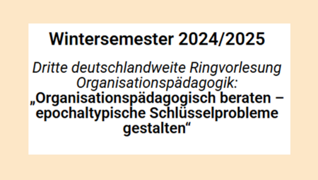 Ad for wandering lecture on topics regarding Organizational Education