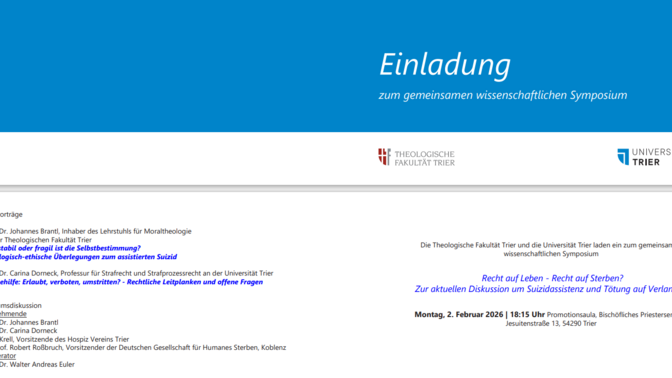 Einladung zum gemeinsamen Symposium