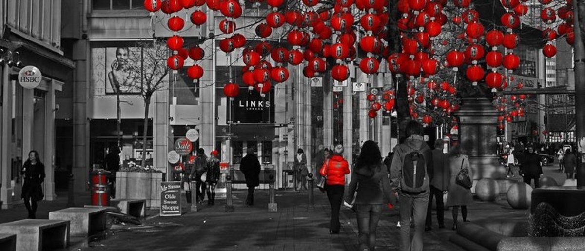 Rote Laternen vor Beijinger Altstadt