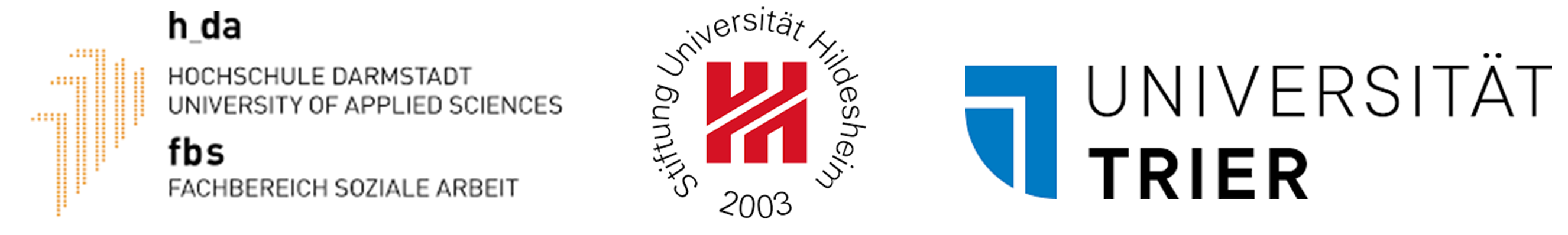 BiBesch: Logos der h_da und der Universitäten Hildesheim und Trier