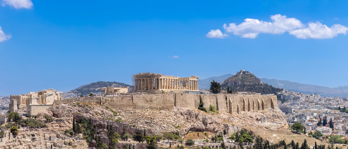 Akropolis blauer Himmel