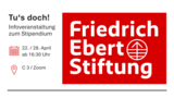 Infoveranstaltung der Friedrich-Ebert-Stiftung. 22. April 2025 in C3 an der Universität Trier. Stipendium Chance Engagement