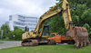 Baustelle Forum Bagger vor D-Gebaeude
