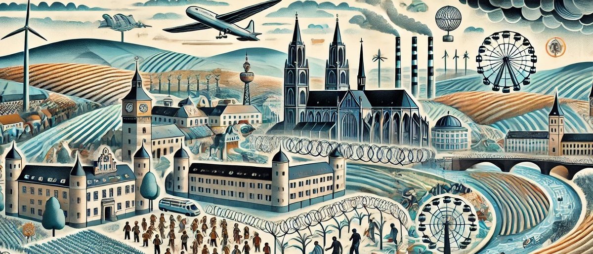 An illustration of some of the themes of the Cultural and Poltical Geography research group at Uni Trier
