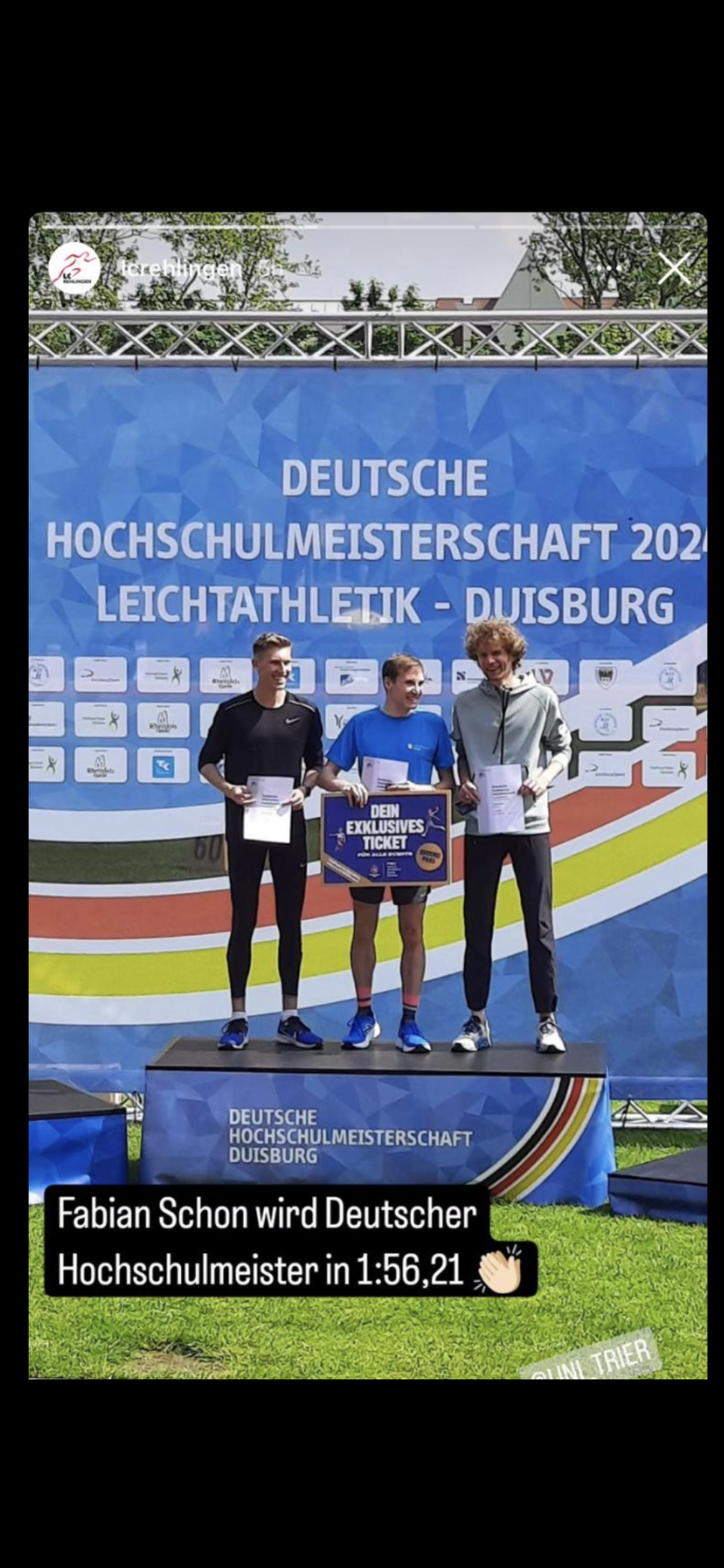 Siegerbild DHM 2024 Fabian Schon mit Zweit- und Drittplatziertem