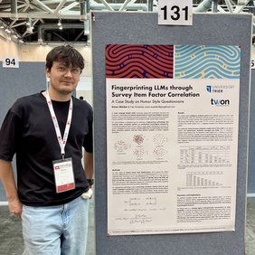 Simon Münker presents his paper at EMNLP 2025