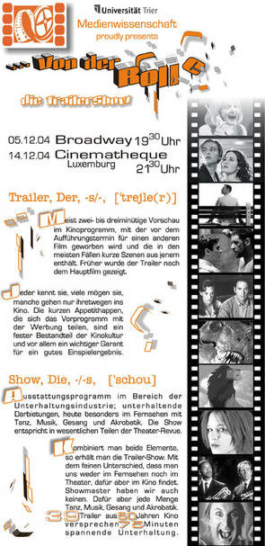 Programm der Trailershow