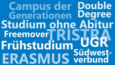 Übersicht Programme auf blauem Hintergrund