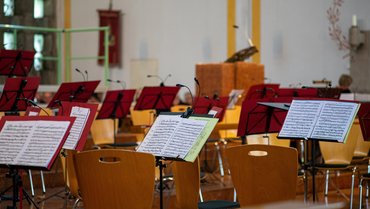 Notenständer vor dem Konzert