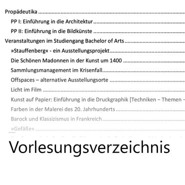 Kommentiertes Vorlesungsverzeichnis 