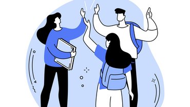 Studierende unterhalten sich